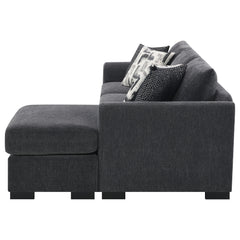 Storey Dark Grey Sleeper Sectional Chaise Sofa - Ornate Home