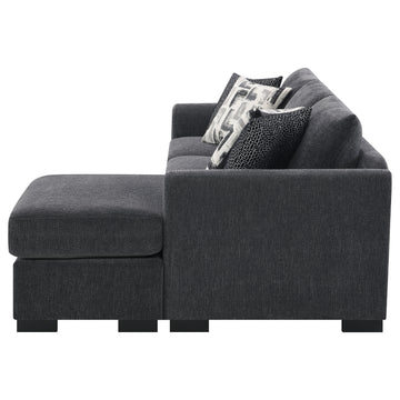 Storey Dark Grey Sleeper Sectional Chaise Sofa - Ornate Home