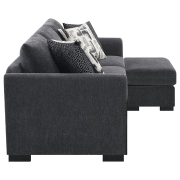 Storey Dark Grey Sleeper Sectional Chaise Sofa - Ornate Home