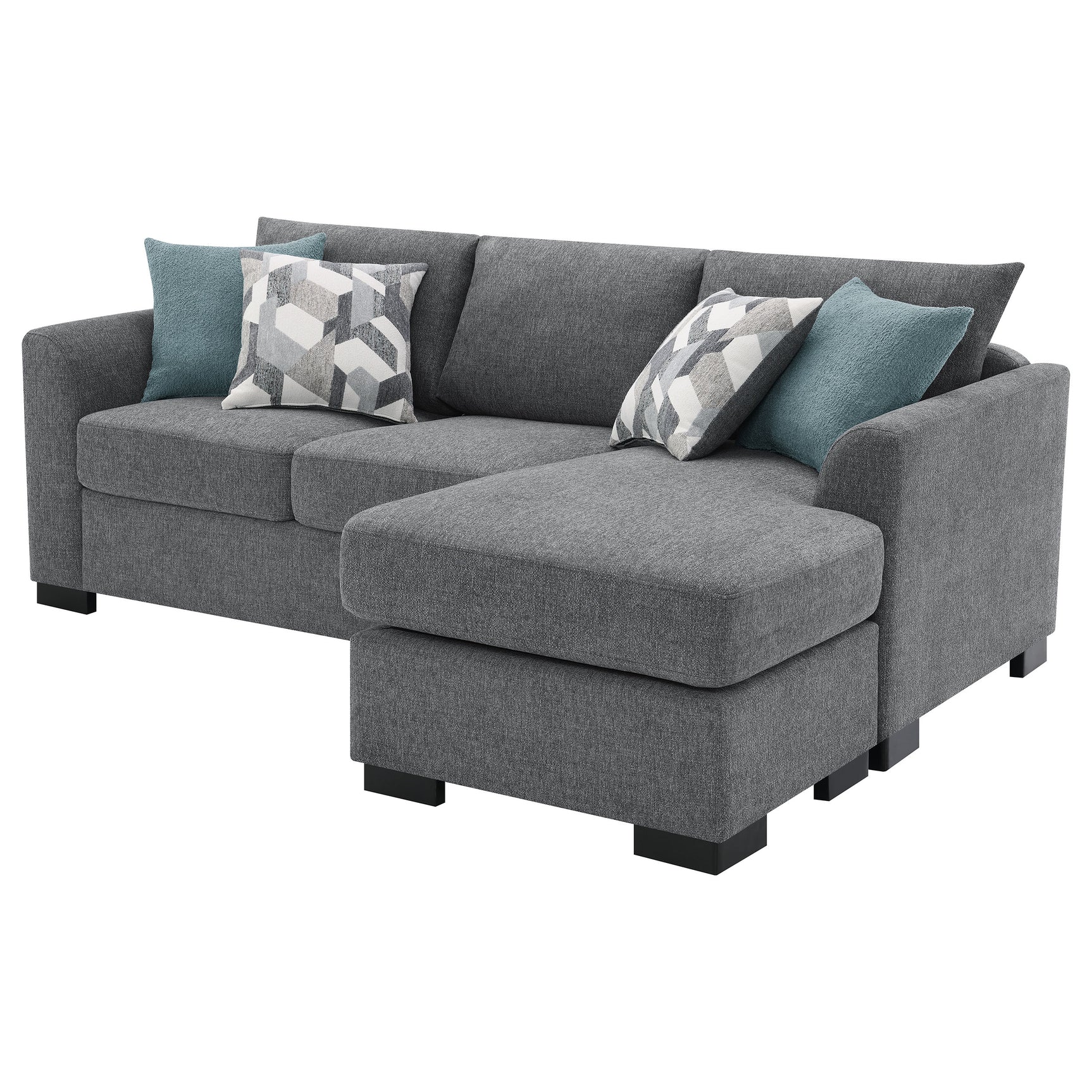 Storey Grey Sleeper Sectional Chaise Sofa - Ornate Home