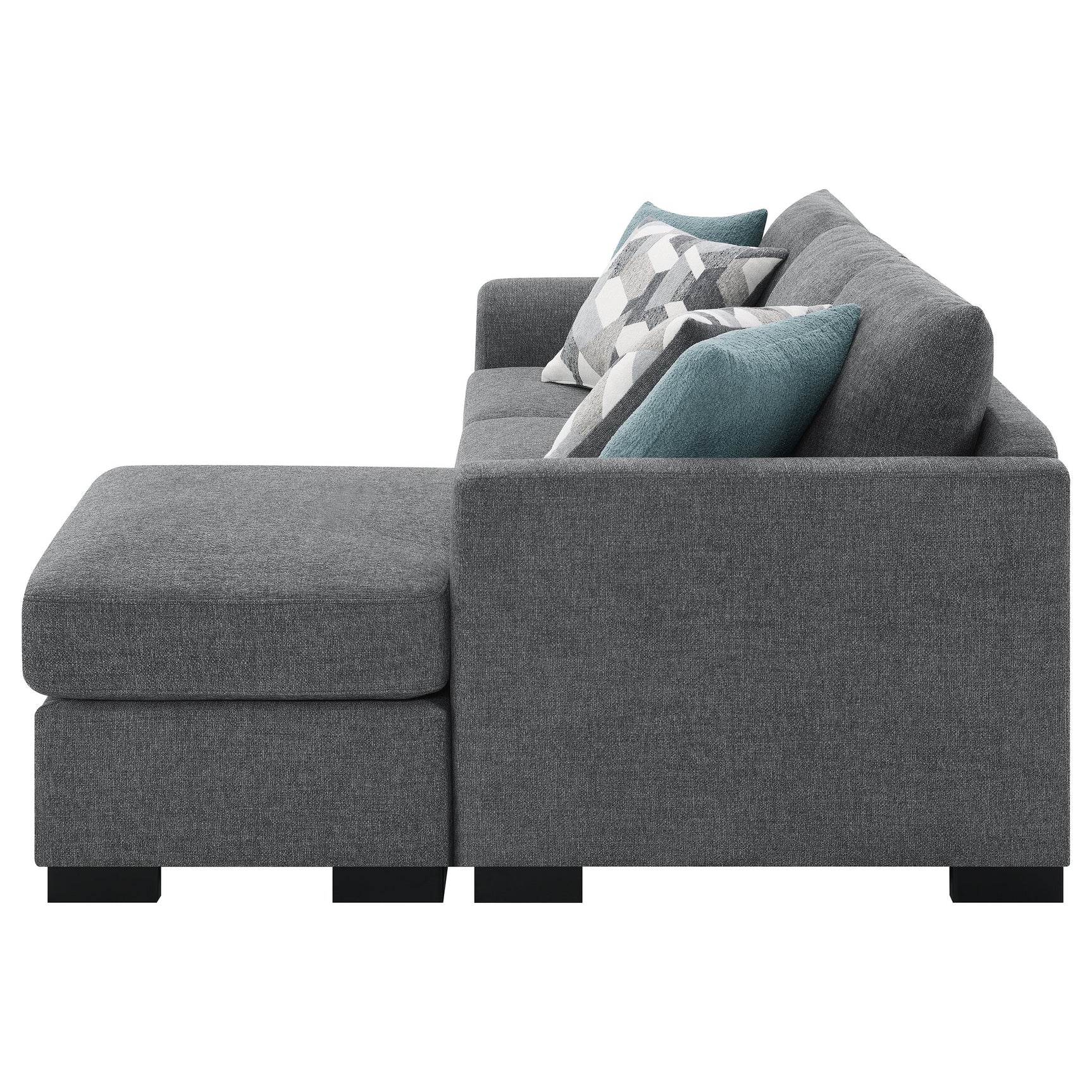 Storey Grey Sleeper Sectional Chaise Sofa - Ornate Home