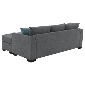 Storey Grey Sleeper Sectional Chaise Sofa - Ornate Home