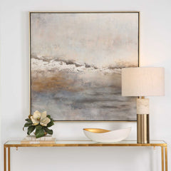 Storm Clouds Blue/Brown/Gray Abstract Hand Painted Art - Ornate Home