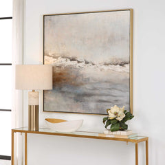 Storm Clouds Blue/Brown/Gray Abstract Hand Painted Art - Ornate Home