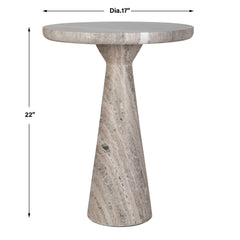 Stour Brown/White Marble Accent Table - Ornate Home