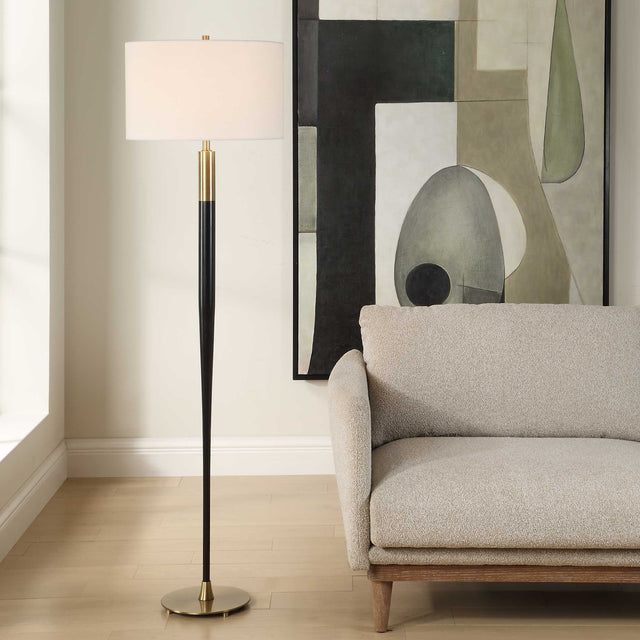 Stowe Satin Black Floor Lamp - Ornate Home