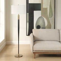 Stowe Satin Black Floor Lamp - Ornate Home