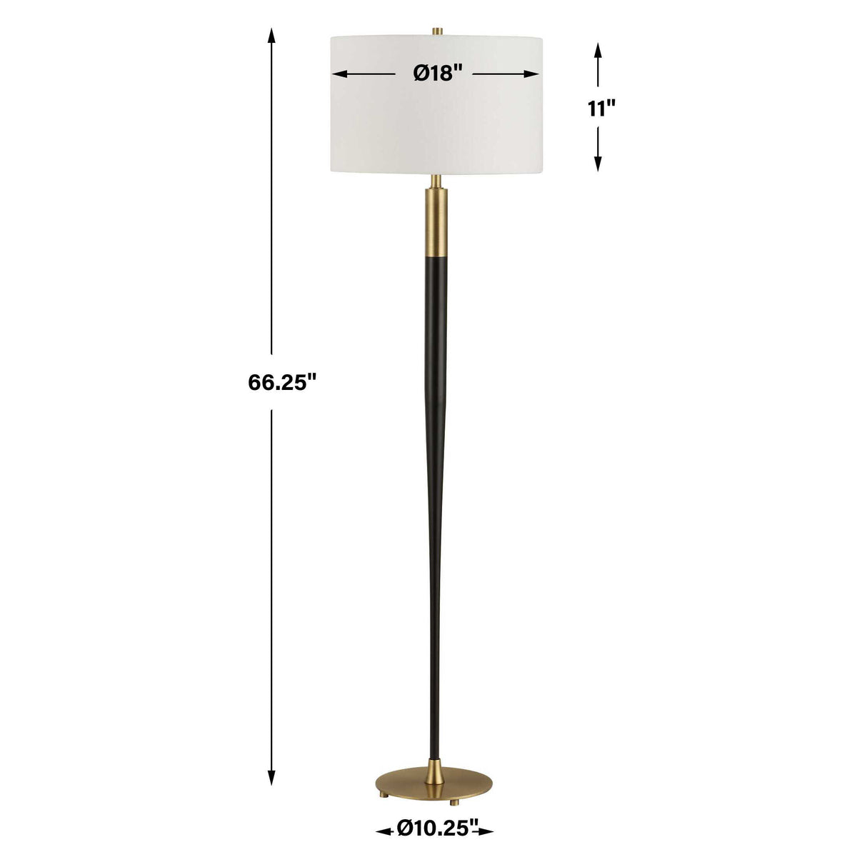 Stowe Satin Black Floor Lamp - Ornate Home