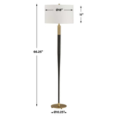 Stowe Satin Black Floor Lamp - Ornate Home