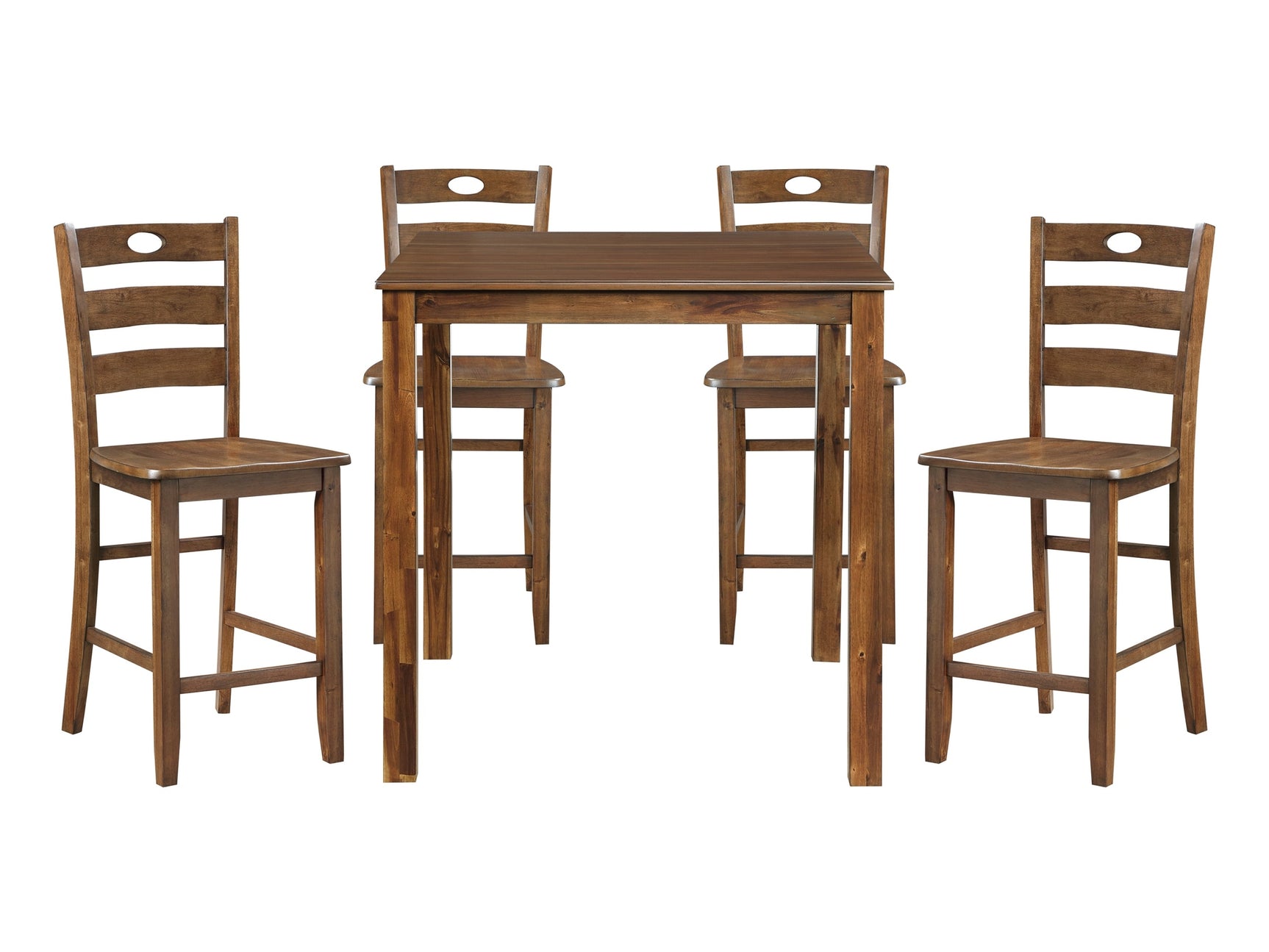 Stowe Walnut 5-Piece Pack Counter Height Set - Ornate Home