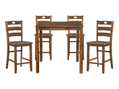 Stowe Walnut 5-Piece Pack Counter Height Set - Ornate Home