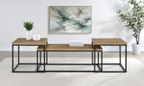 Straden Mango/Black 3-piece Engineered Wood Coffee Table Set - Ornate Home