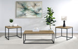 Straden Mango/Black 3-piece Engineered Wood Coffee Table Set - Ornate Home