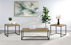 Straden Mango/Black 3-piece Engineered Wood Coffee Table Set - Ornate Home