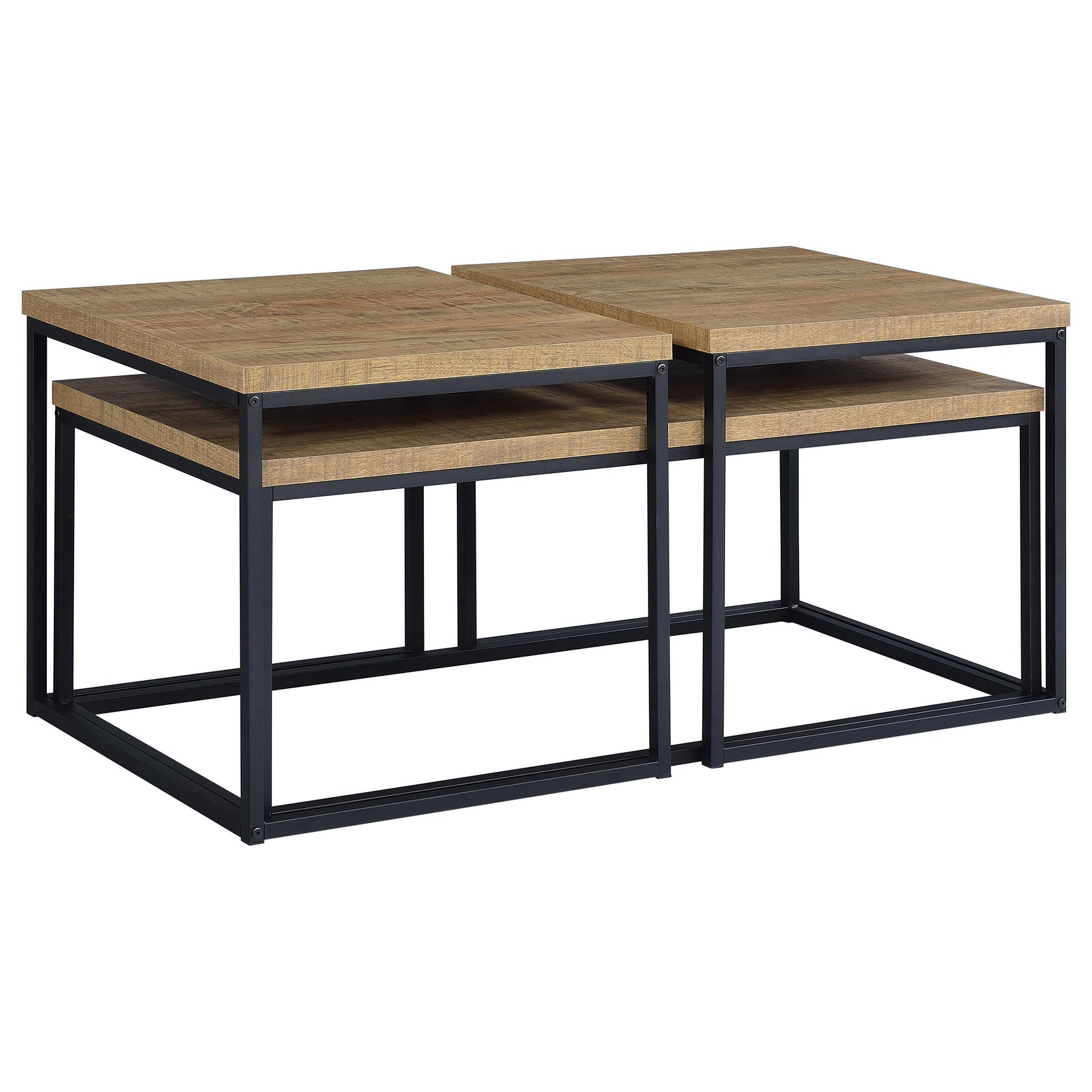 Straden Mango/Black 3-piece Engineered Wood Coffee Table Set - Ornate Home