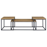 Straden Mango/Black 3-piece Engineered Wood Coffee Table Set - Ornate Home