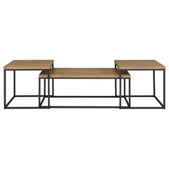 Straden Mango/Black 3-piece Engineered Wood Coffee Table Set - Ornate Home