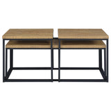Straden Mango/Black 3-piece Engineered Wood Coffee Table Set - Ornate Home