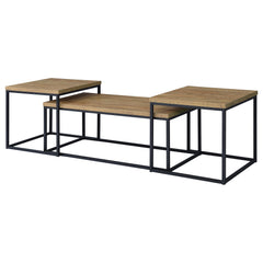 Straden Mango/Black 3-piece Engineered Wood Coffee Table Set - Ornate Home