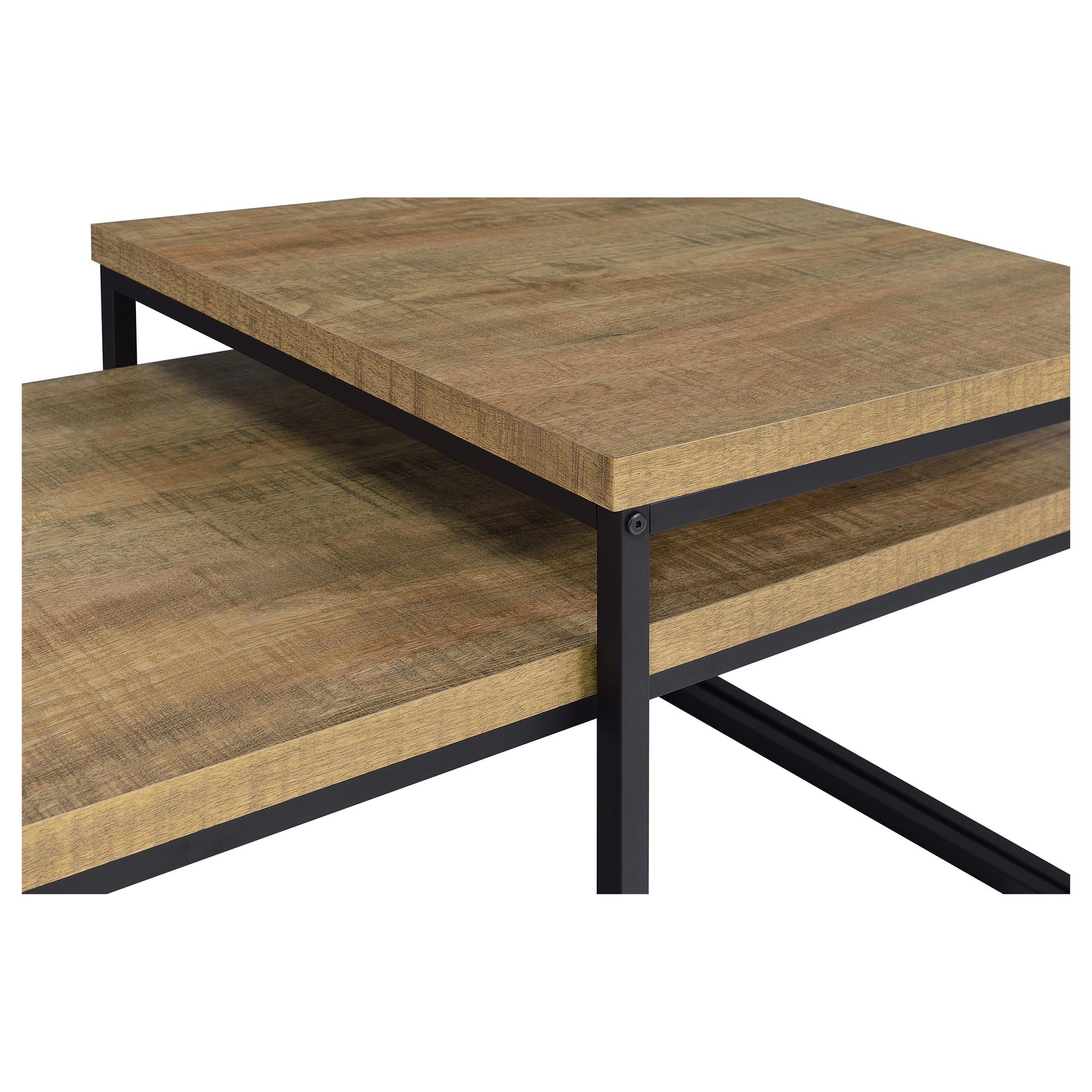 Straden Mango/Black 3-piece Engineered Wood Coffee Table Set - Ornate Home