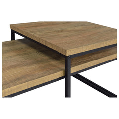 Straden Mango/Black 3-piece Engineered Wood Coffee Table Set - Ornate Home