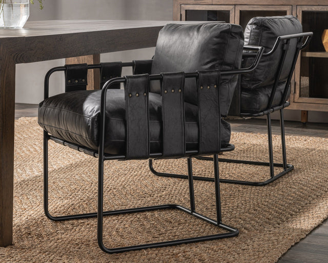 Strapling Onyx Black Dining Chair - Ornate Home