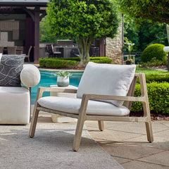 Strapped Gray Outdoor Lounge Chair - Ornate Home