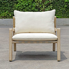 Strapped Gray Outdoor Lounge Chair - Ornate Home
