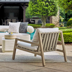 Strapped Gray Outdoor Lounge Chair - Ornate Home