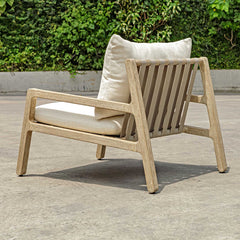 Strapped Gray Outdoor Lounge Chair - Ornate Home