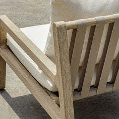 Strapped Gray Outdoor Lounge Chair - Ornate Home