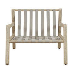 Strapped Gray Outdoor Lounge Chair - Ornate Home