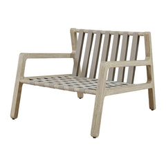 Strapped Gray Outdoor Lounge Chair - Ornate Home