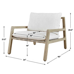 Strapped Gray Outdoor Lounge Chair - Ornate Home