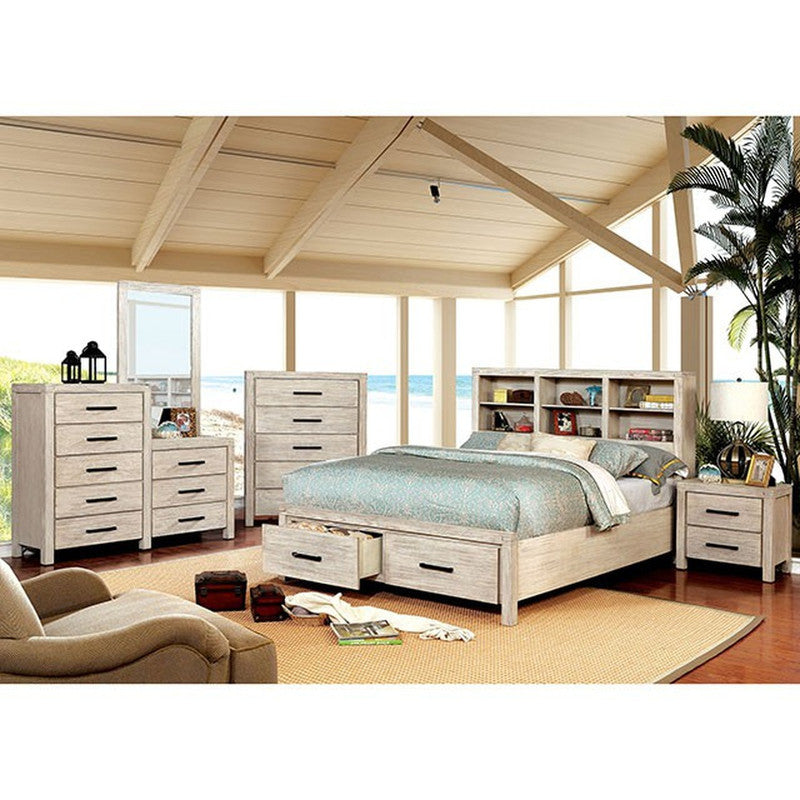 Strasburg Wire-Brushed White 8-Drawer Dresser - Ornate Home
