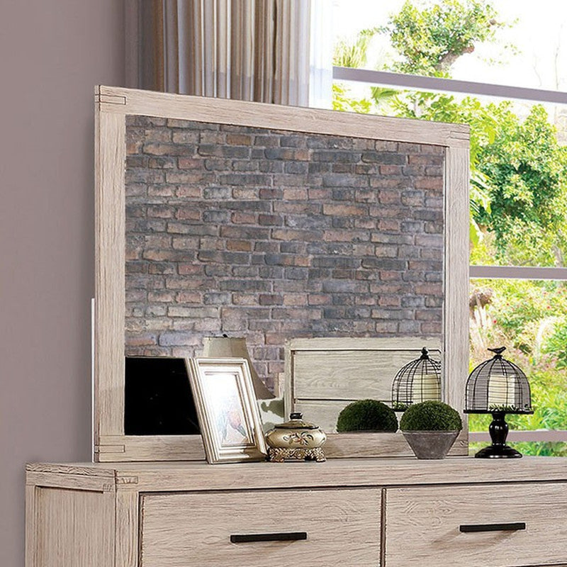 Strasburg Wire-Brushed White Mirror - Ornate Home