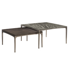Strata Textured Graphite/Cerused Charcoal Cocktail Table - Ornate Home