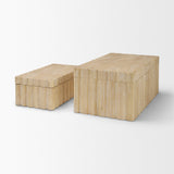 Strata Whitewash Fluted Wood Decorative Box Set - Ornate Home