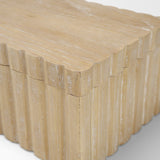 Strata Whitewash Fluted Wood Decorative Box Set - Ornate Home