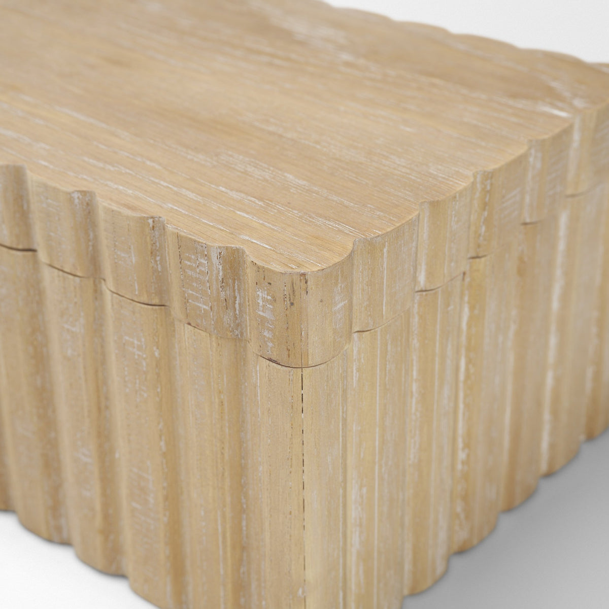 Strata Whitewash Fluted Wood Decorative Box Set - Ornate Home