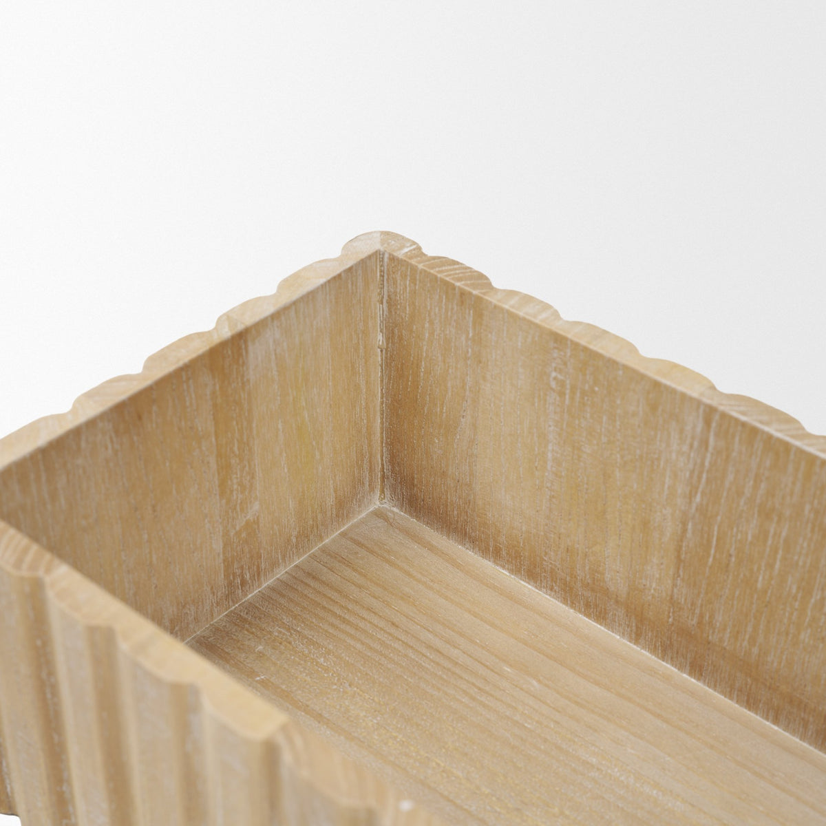 Strata Whitewash Fluted Wood Decorative Box Set - Ornate Home
