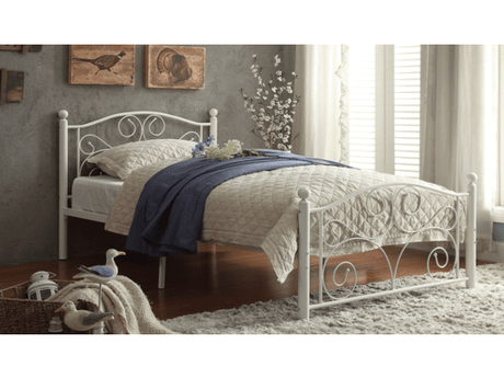 Stratford White Eastern King Platform Bed - Ornate Home