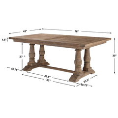 Stratford Woodtone Salvaged Wood Dining Table - Ornate Home