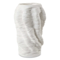 Stratified Matte White Vase - Ornate Home