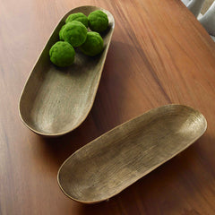 Stratum Brass Oval Bowls (Set of 2) - Ornate Home