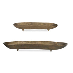 Stratum Brass Oval Bowls (Set of 2) - Ornate Home