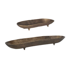 Stratum Brass Oval Bowls (Set of 2) - Ornate Home