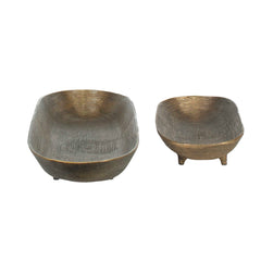 Stratum Brass Oval Bowls (Set of 2) - Ornate Home
