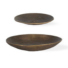 Stratum Brass Round Bowls (Set of 2) - Ornate Home