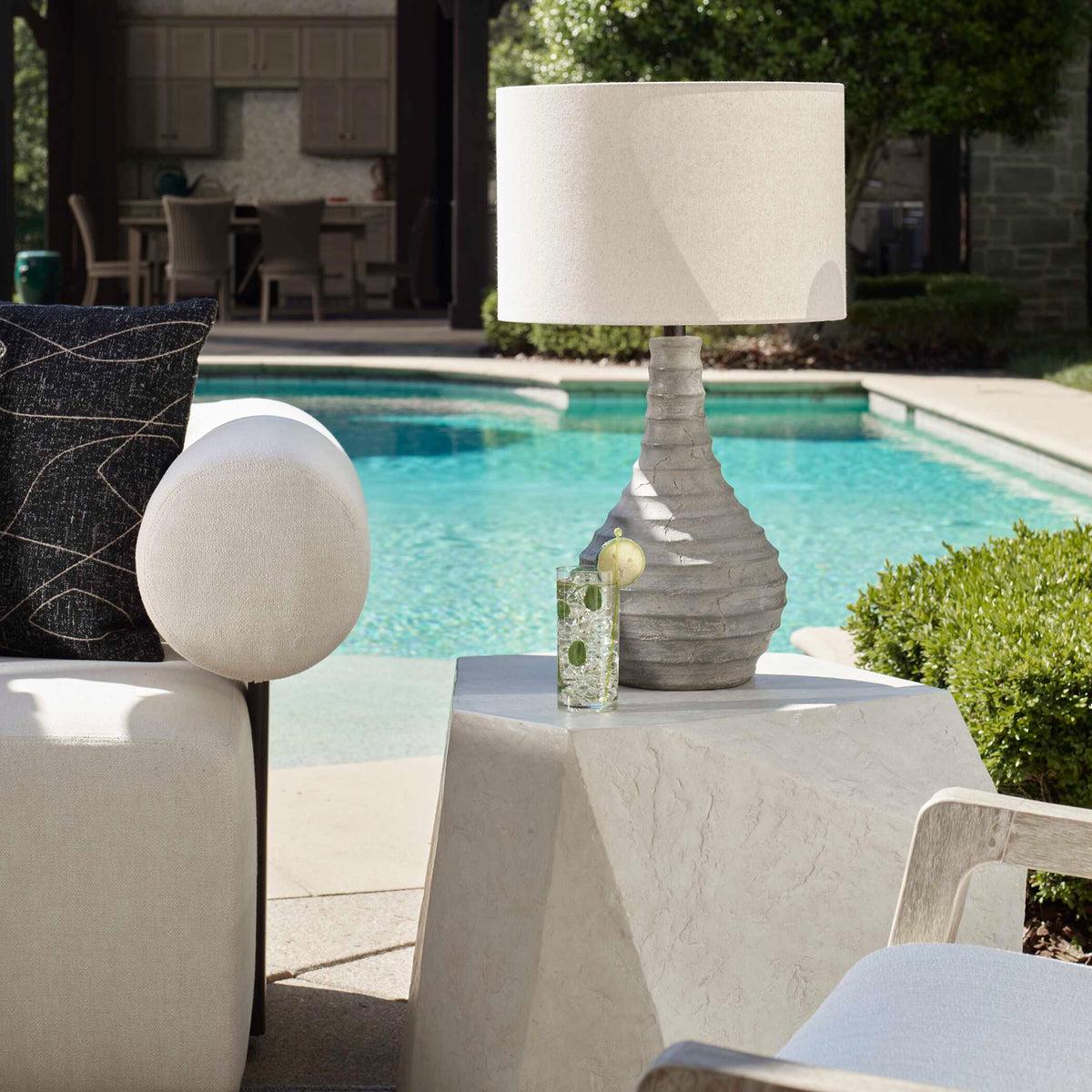Stratum Gray Rustic Outdoor Table Lamp - Ornate Home